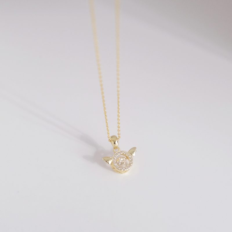 Guardian Angel Dancing Diamond Necklace